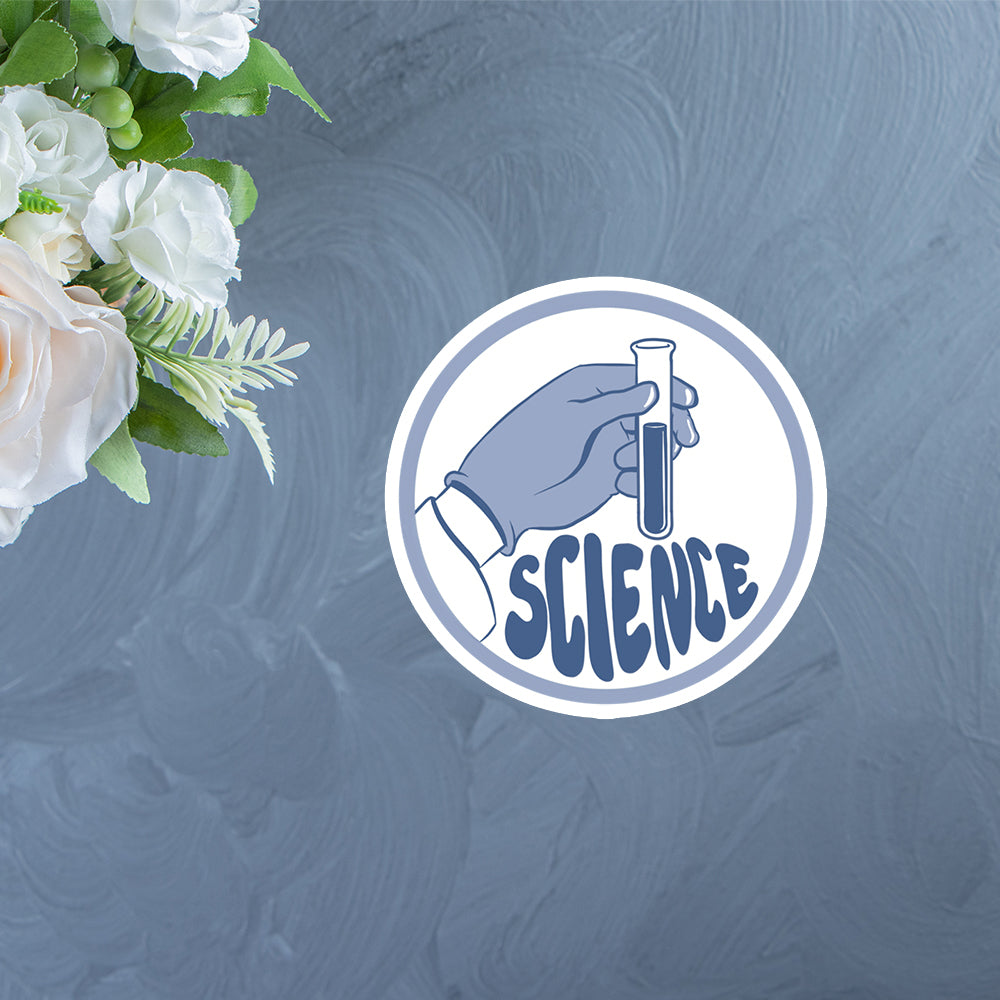Science Badge (Blue) Sticker – ScienceGrit