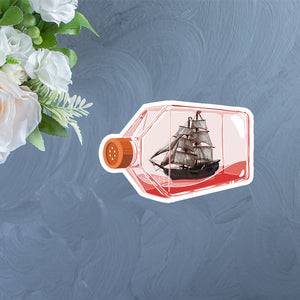 Ship in a Cell Culture Flask Sticker
