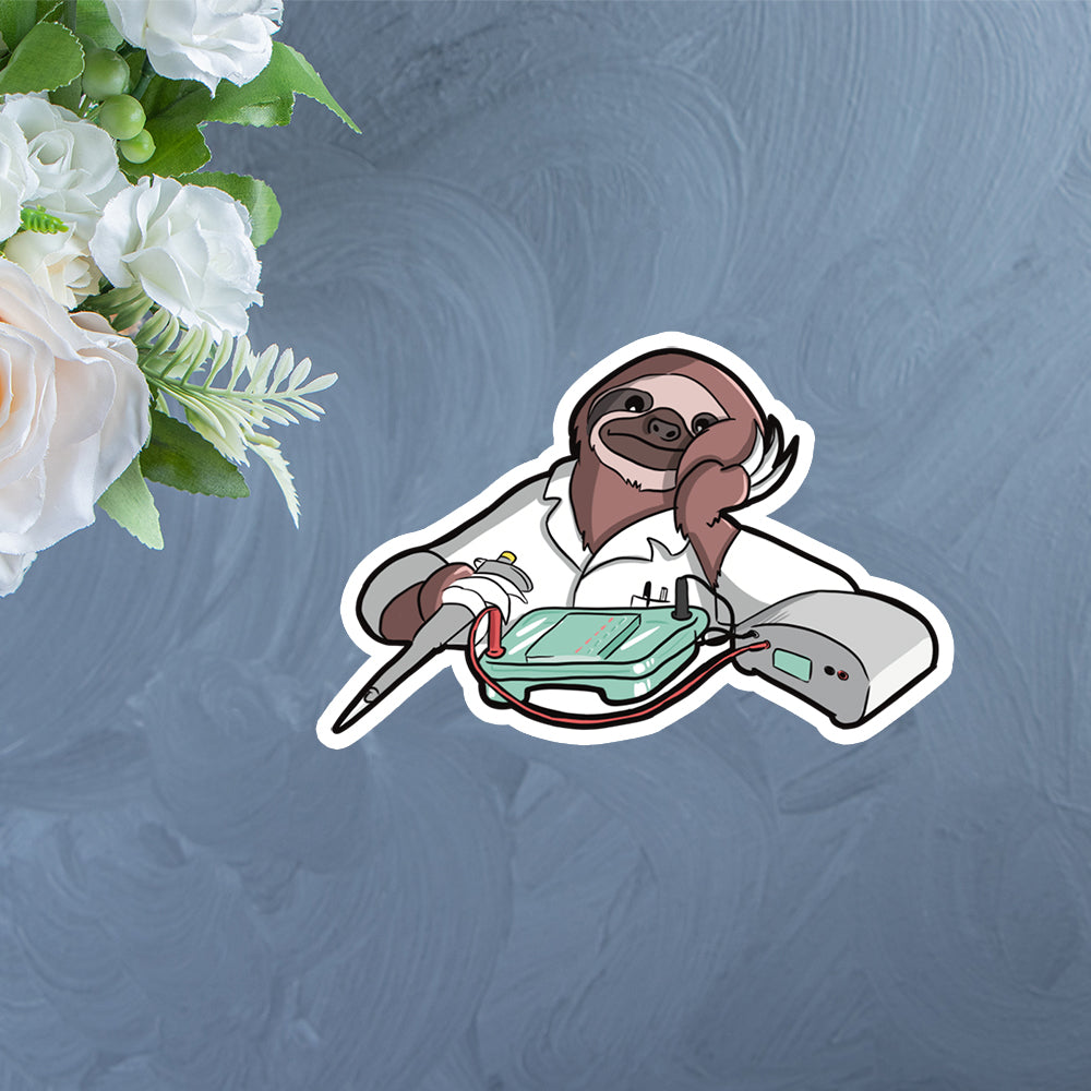 Sloth Running Agarose Gel Sticker