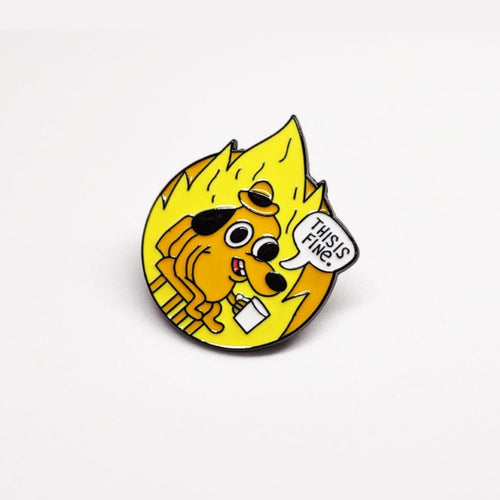 This Is Fine Cut-out Pin | Gift for Graduate Students, Scientists, Researchers, and Academics