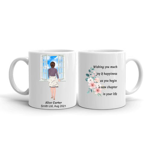 Departing, Leaving, Farewell, Going Away Gift For Female Coworkers, Employees, Colleagues & Friends - Personalized Mug - Wishing You Much Joy & Happiness, 11oz