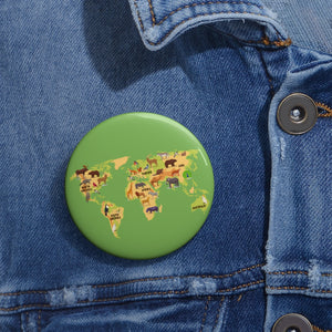 Animal World Map Pin Button