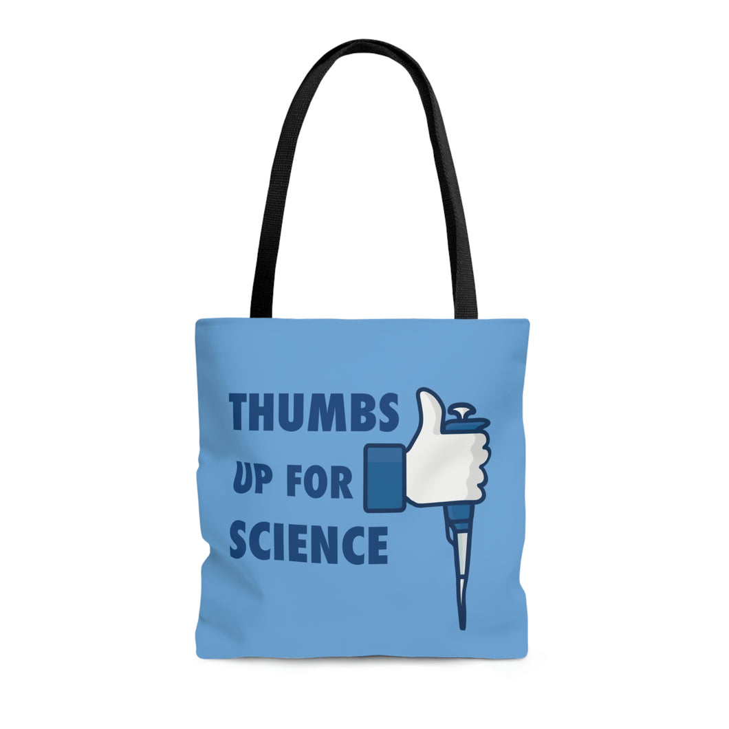 Thumbs Up For Science Tote Bag | Gift for Biologists and Medical Lab Technicians
