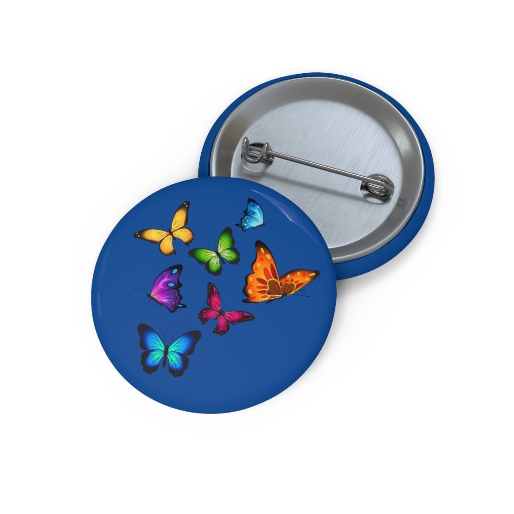 C68 Interchangeable Badge Button Blue Butterfly