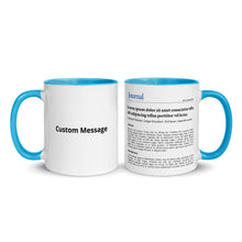 Publication Mug (Handle & Inside in Blue) - Perfect Gift for Master's/PhD Students, Postdocs, Professors, Researchers, and Scientists