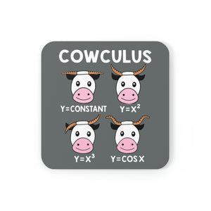 Cowculus Cork Back Coaster | Gift for Math Lovers, Mathematicians, Data Scientists, Engineers, Statisticians, or Physicists, or Pharmacologists