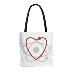 Atom Heart Science Tote Bag | Gift for Scientists and Science Lovers