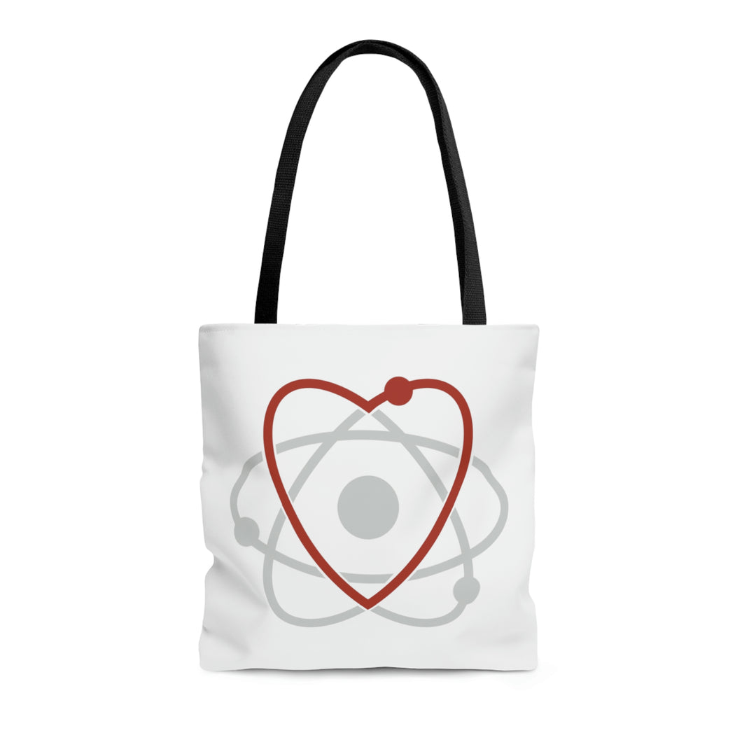 Atom Heart Science Tote Bag | Gift for Scientists and Science Lovers