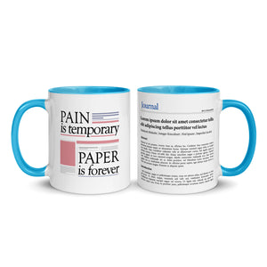 Publication Mug (Handle & Inside in Blue) - Perfect Gift for Master's/PhD Students, Postdocs, Professors, Researchers, and Scientists